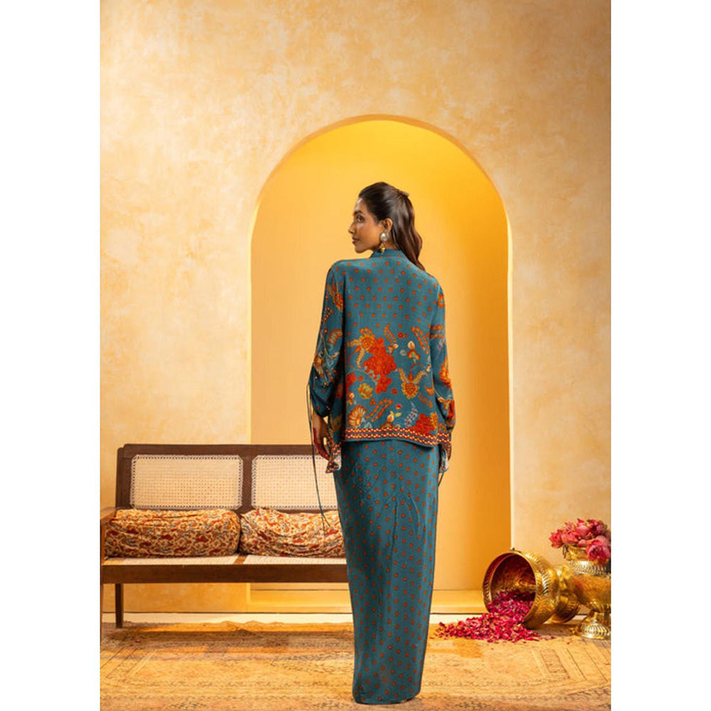 Soup by Sougat Paul Rangtara Blue Shirt with Skirt