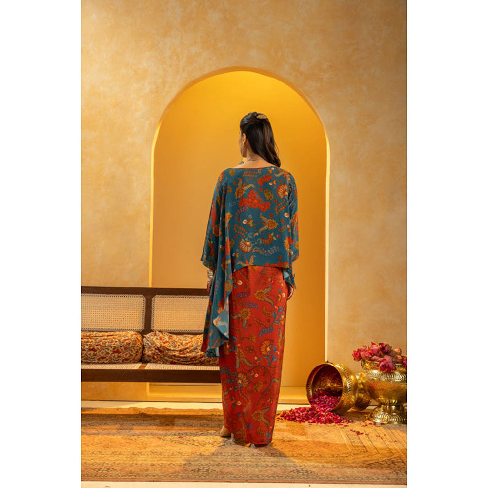 Soup by Sougat Paul Rangtara Embellished Top with Drape Skirt