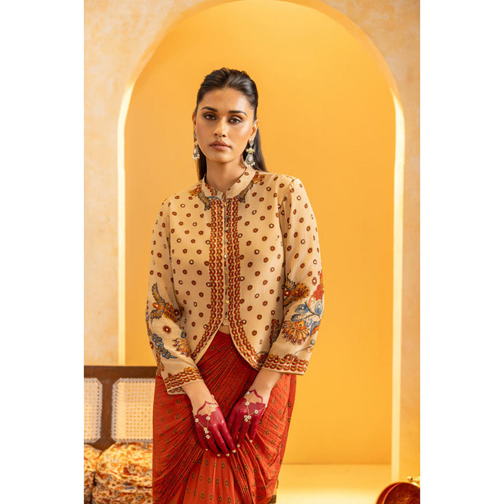 Soup by Sougat Paul Rangtara Jacket with Drape Skirt