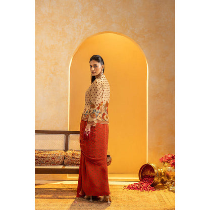 Soup by Sougat Paul Rangtara Jacket with Drape Skirt