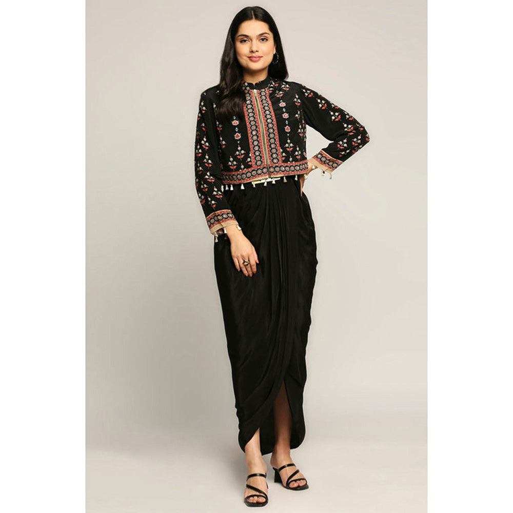 Soup by Sougat Paul Ethnic Folklore Printed Top with Drape Skirt