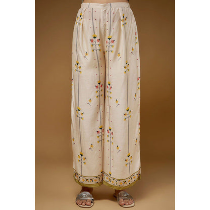 Soup by Sougat Paul Multi-Color V-Neck Floral Full Sleeves Top with Palazzo