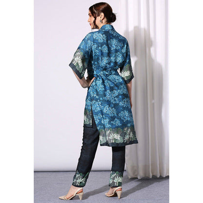 Soup by Sougat Paul Multi-Color Notched Lapel Floral Half Sleeves Top with Pant Co-Ord