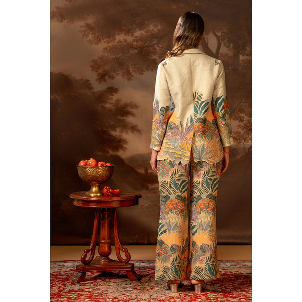 Soup by Sougat Paul Kaira Embroidered Green Blazer with Pant Co-Ord