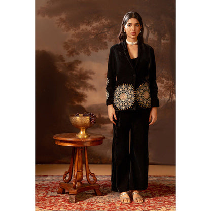 Soup by Sougat Paul Eraya Embroidered Black Blazer with Pant Co-Ord