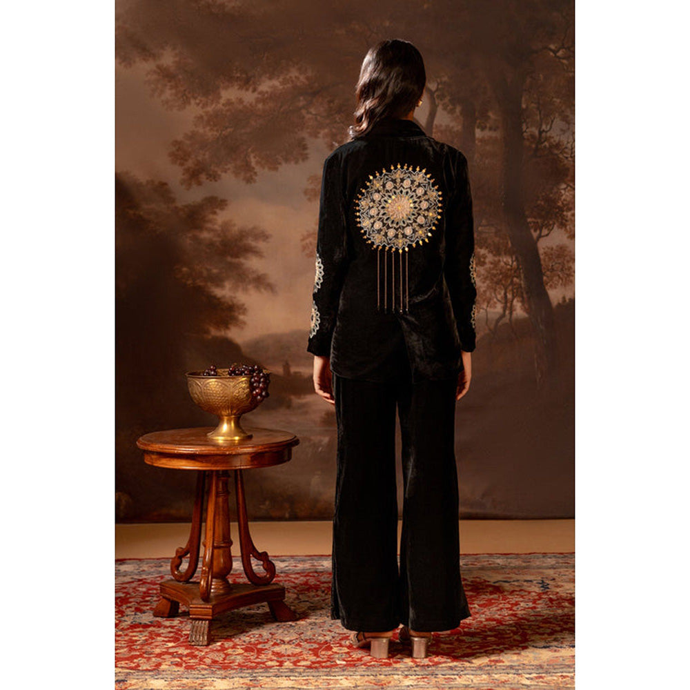 Soup by Sougat Paul Eraya Embroidered Black Blazer with Pant Co-Ord