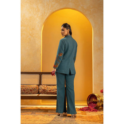 Soup by Sougat Paul Rangtara Appliqued Blazer with Pant Co-Ord