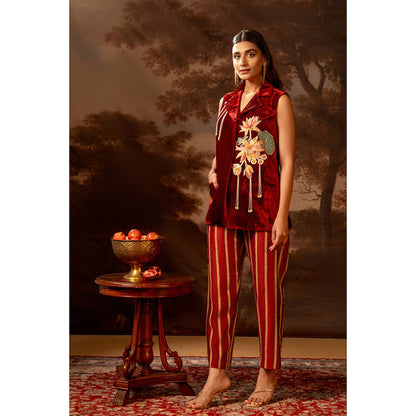 Soup by Sougat Paul Aarani Embroidered Red Co-Ord