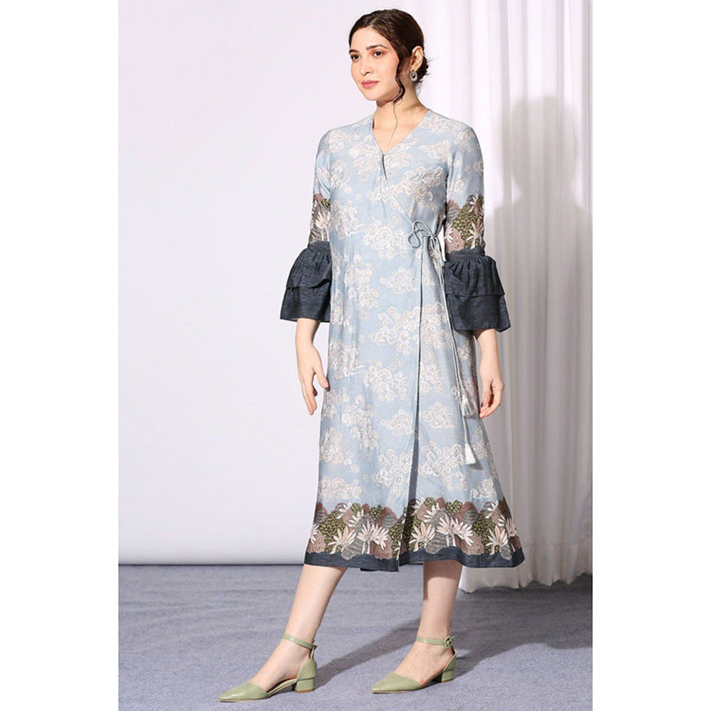 Soup by Sougat Paul Conversational Overlap Dress with Side Tie-Up