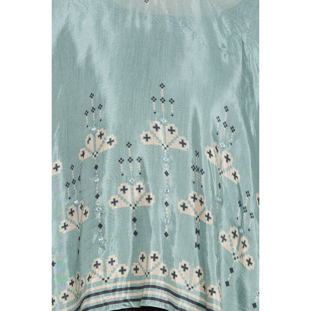 Soup by Sougat Paul Azure Printed Dress with Cape