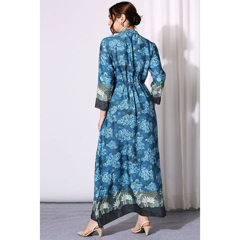 Soup by Sougat Paul Conversational Printed Dress with Front Opening and Waist Tie Ups