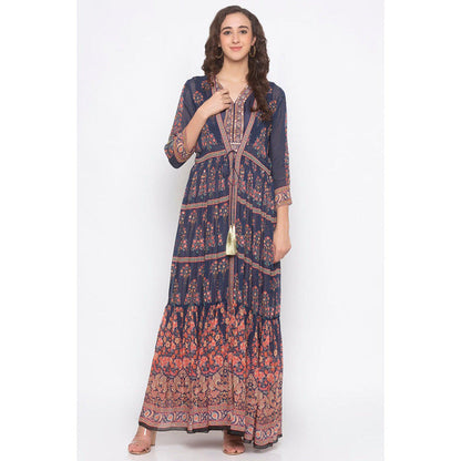 Soup by Sougat Paul Layered Printed Dress with Jacket