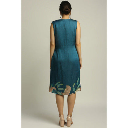 Soup by Sougat Paul Orchid Bloom Printed Dress with Peplum Jacket