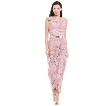 Soup by Sougat Paul Winddance Printed Drape Dress with Cape