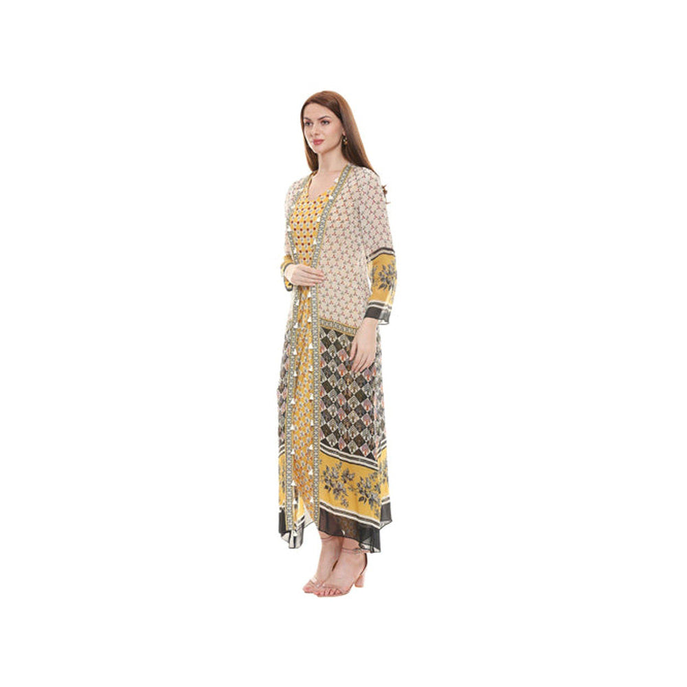 Soup by Sougat Paul Applique Printed Dress with Jacket