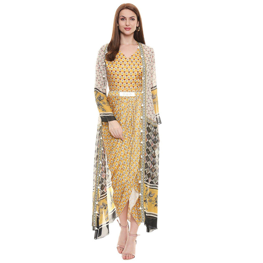 Soup by Sougat Paul Applique Printed Dress with Jacket