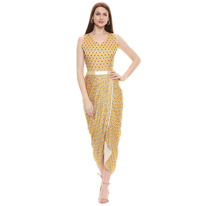 Soup by Sougat Paul Applique Printed Dress with Jacket