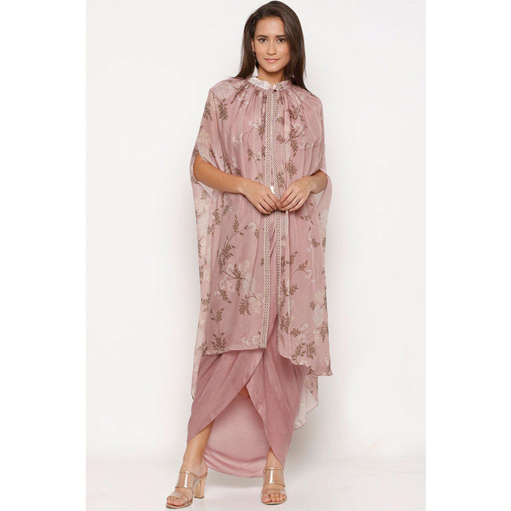 Soup by Sougat Paul Winddance Printed Drape Dress with Cape