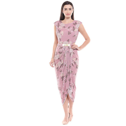 Soup by Sougat Paul Winddance Printed Drape Dress with Short Jacket