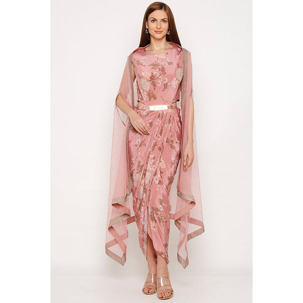 Soup by Sougat Paul Winddance Printed Dress with Cape