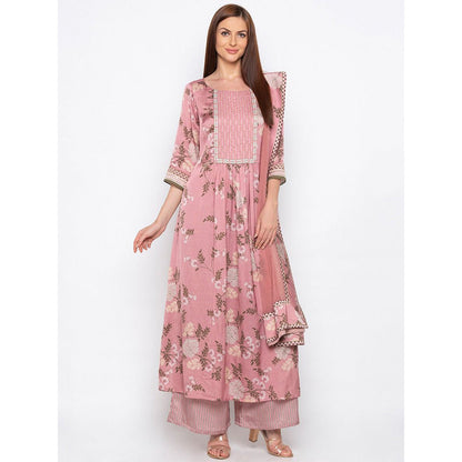 Soup by Sougat Paul Pink Floral Kurta With Palazzo And Dupatta (Set of 3)