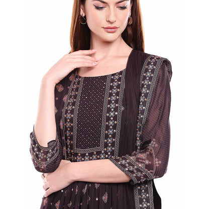 Soup by Sougat Paul Brown Kurta With Palazzo & Dupatta (Set of 3)