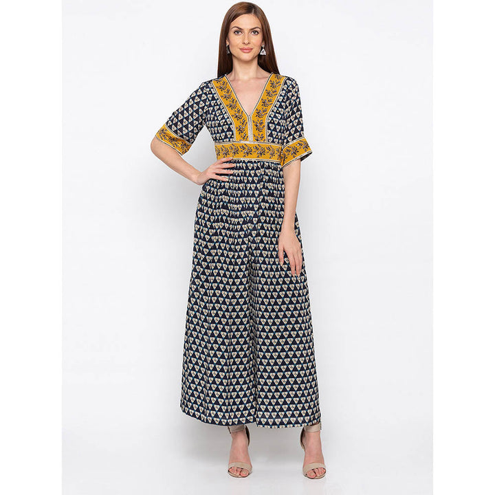 Soup by Sougat Paul Navy Blue Printed Jumpsuit