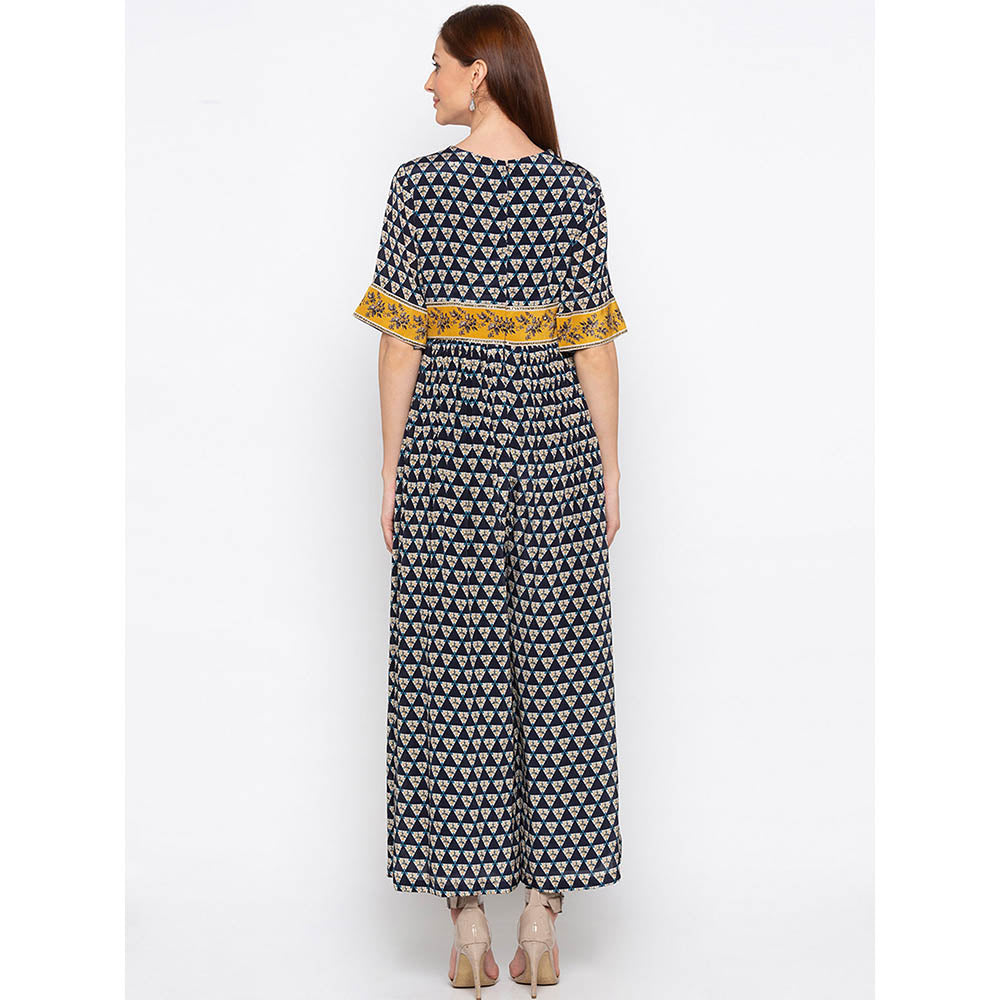 Soup by Sougat Paul Navy Blue Printed Jumpsuit