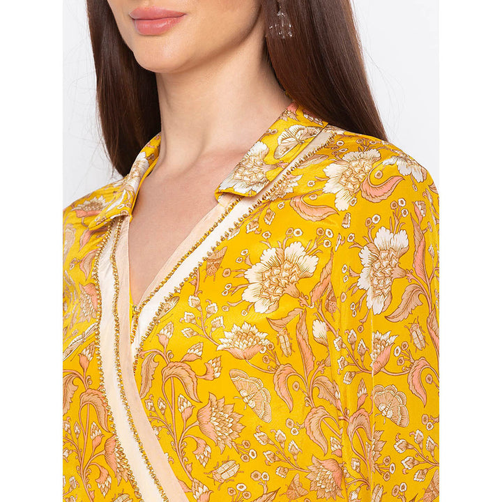 Soup by Sougat Paul Yellow Printed Wrap Dress