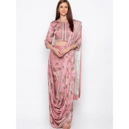 Soup by Sougat Paul Pink Drape Saree With Blouse