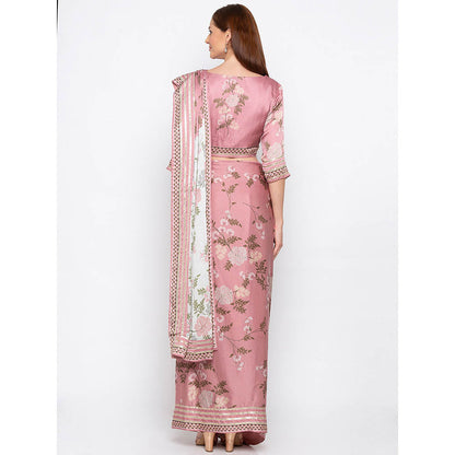 Soup by Sougat Paul Pink Drape Saree With Blouse