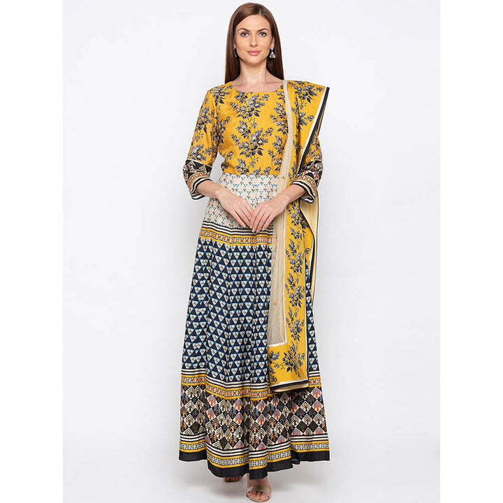 Soup by Sougat Paul Multicolor Printed Anarkali Dress With Dupatta (Set of 2)