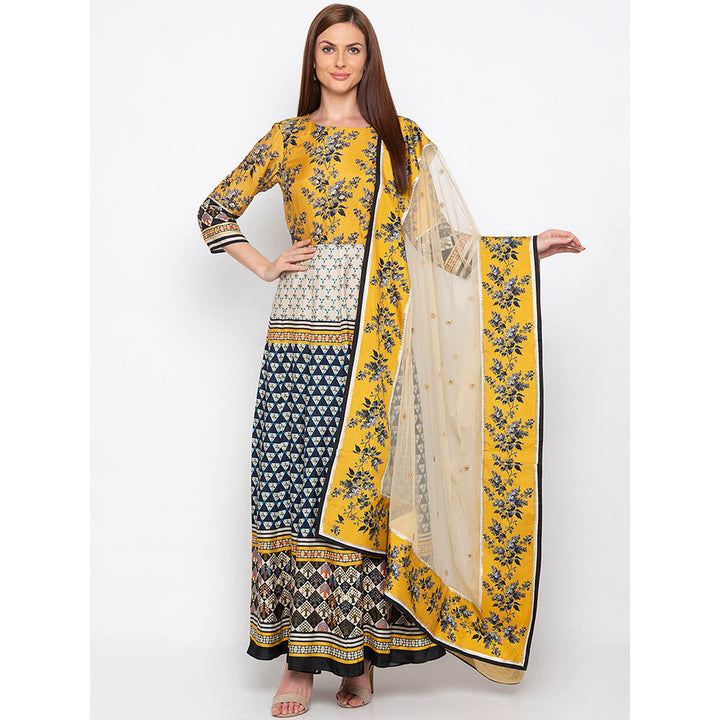 Soup by Sougat Paul Multicolor Printed Anarkali Dress With Dupatta (Set of 2)