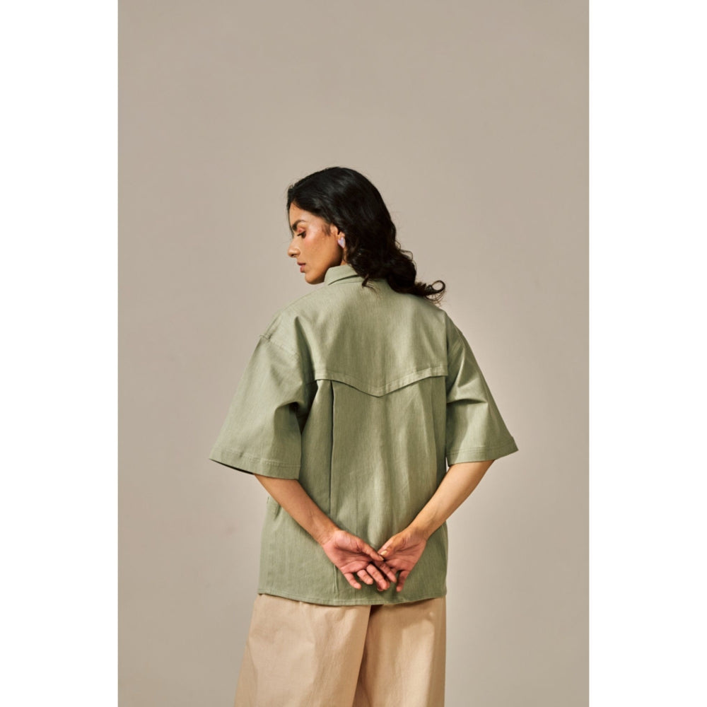 SPACE Sweet Chai Applique Detailed Shirt