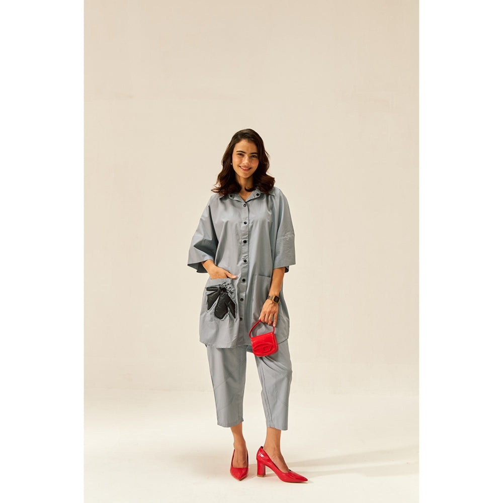 SPACE Lavasa Faded Blue Shirt with Pant (Set of 2)