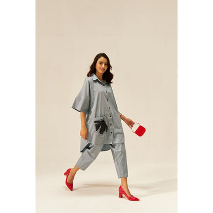 SPACE Lavasa Faded Blue Shirt with Pant (Set of 2)