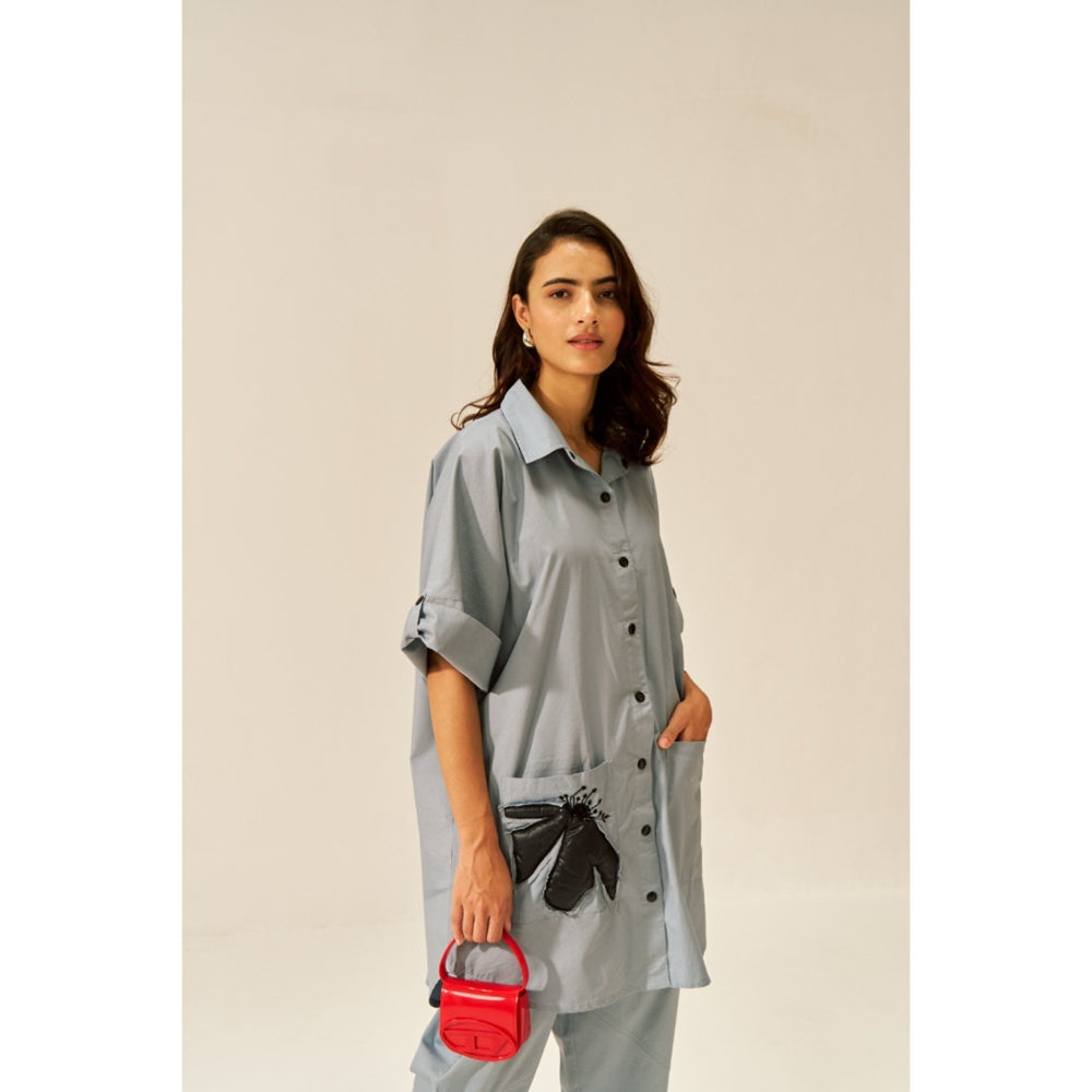 SPACE Lavasa Faded Blue Shirt with Pant (Set of 2)