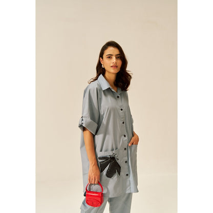 SPACE Lavasa Faded Blue Shirt with Pant (Set of 2)