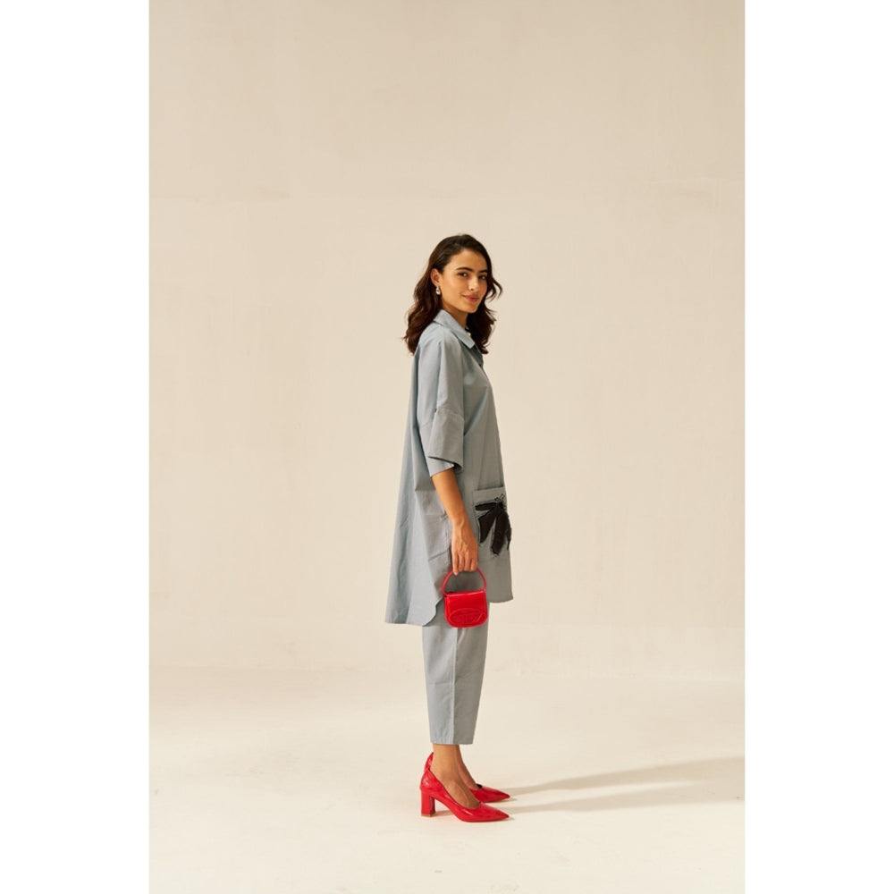 SPACE Lavasa Faded Blue Shirt with Pant (Set of 2)