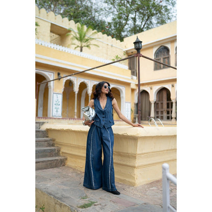 SPACE Isabelle Navy Blue Co-Ord Set