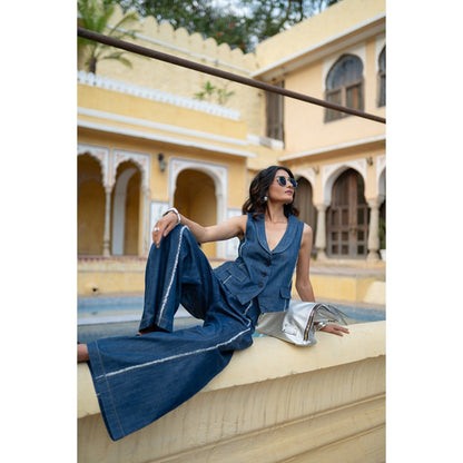 SPACE Isabelle Navy Blue Co-Ord Set