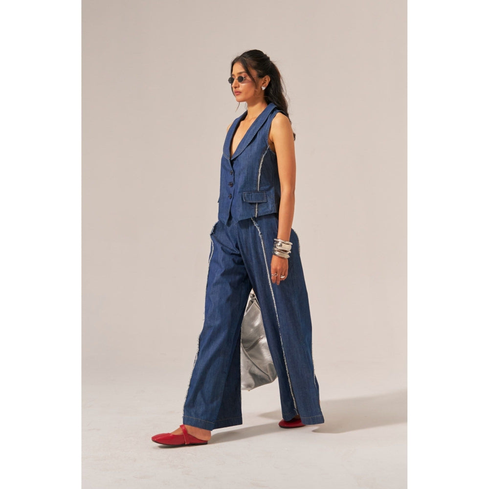 SPACE Isabelle Navy Blue Co-Ord Set