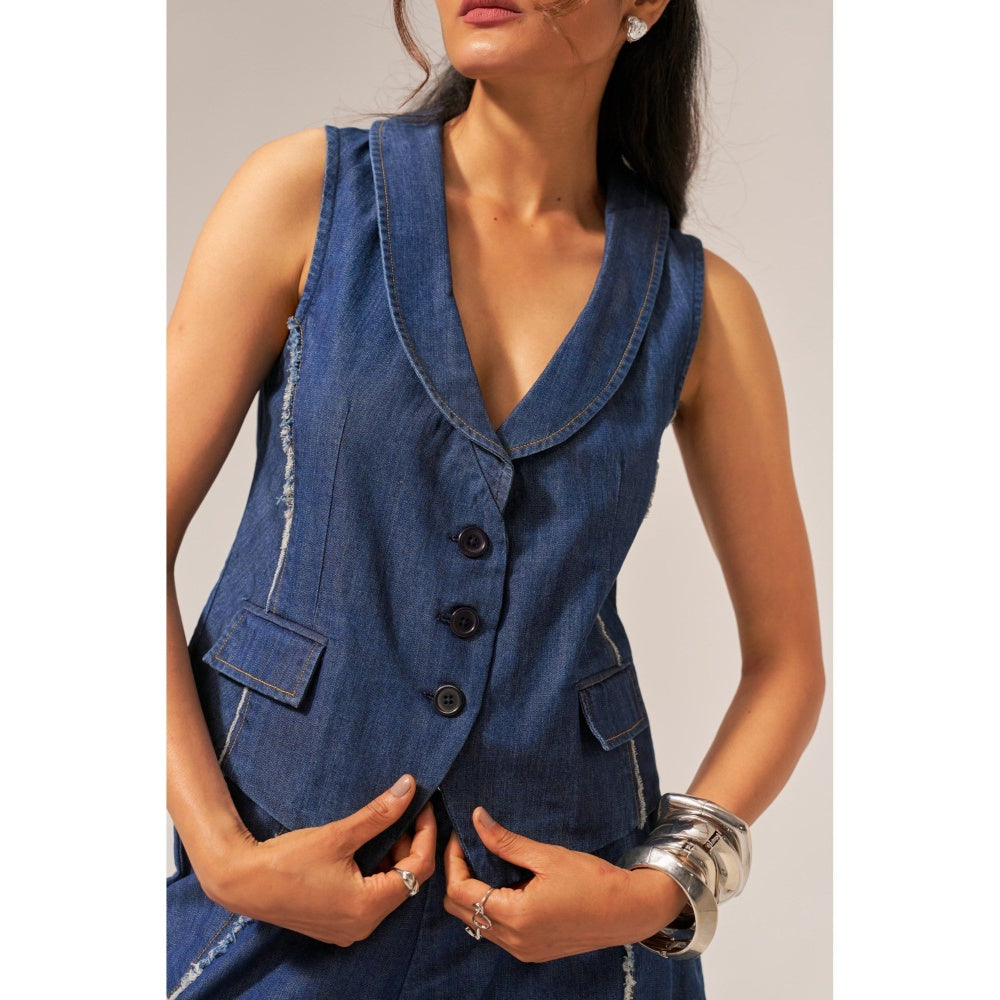 SPACE Isabelle Navy Blue Co-Ord Set