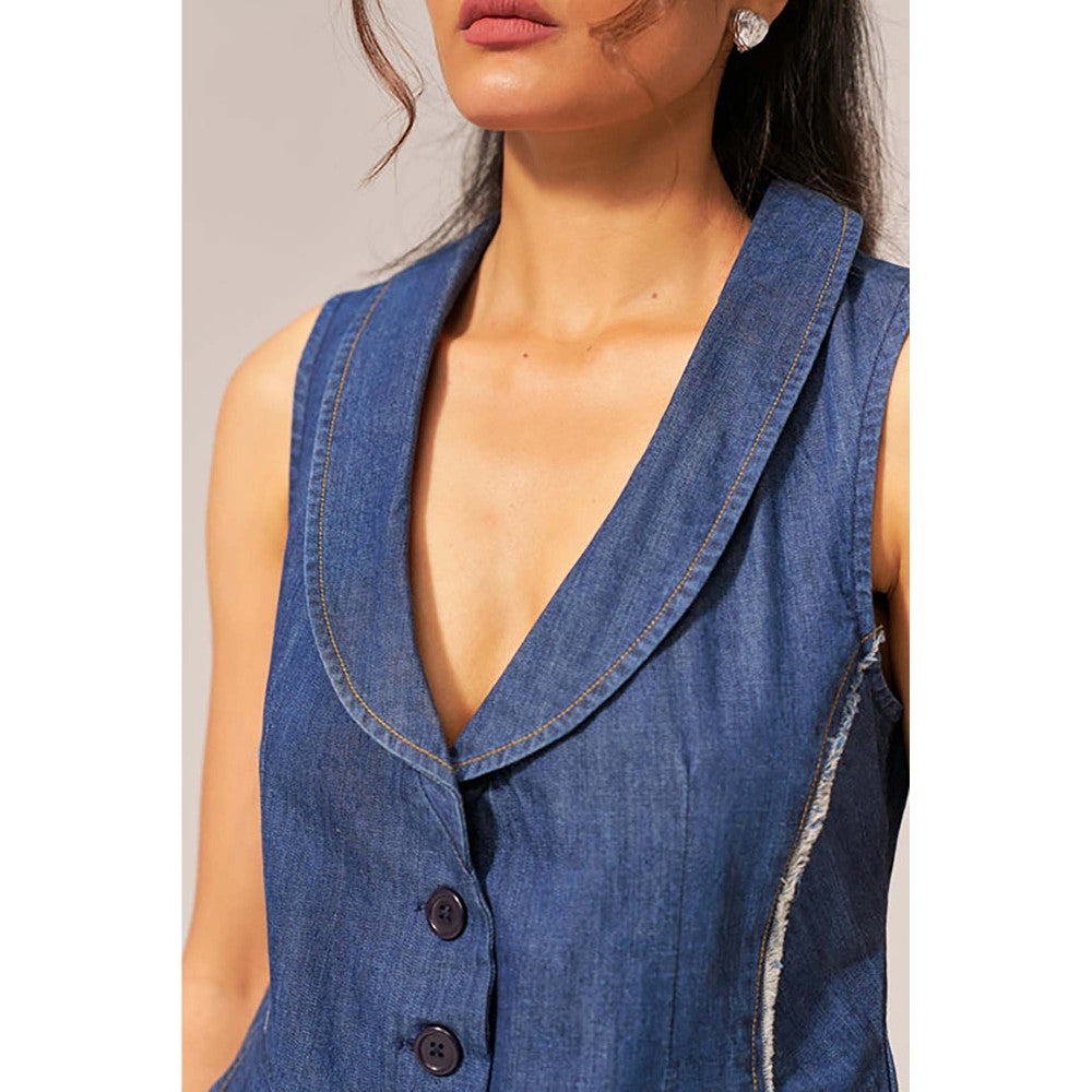 SPACE Isabelle Cotton Blue Denim Co-Ord Set