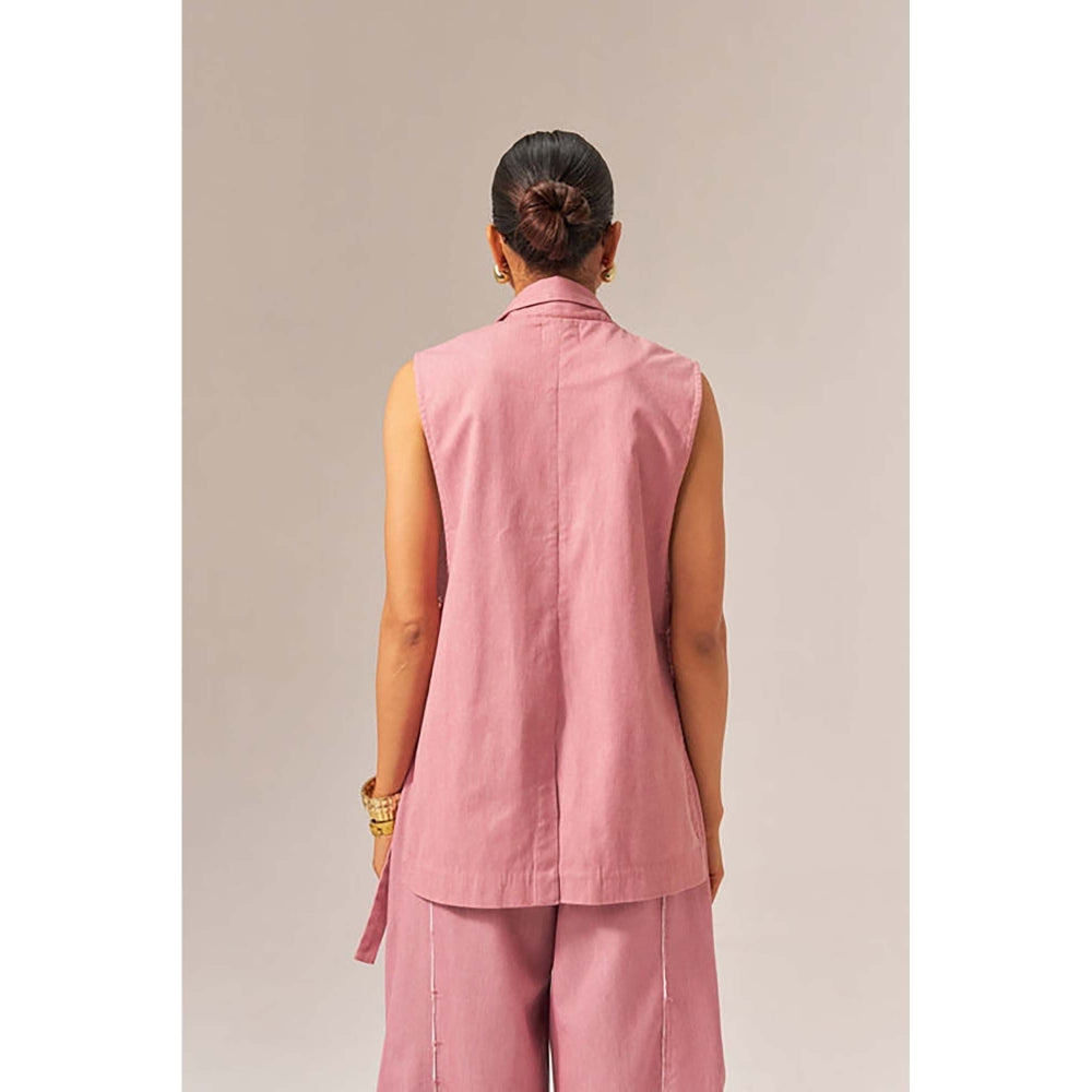 SPACE Phool Cotton Pink Denim Co-Ord Set