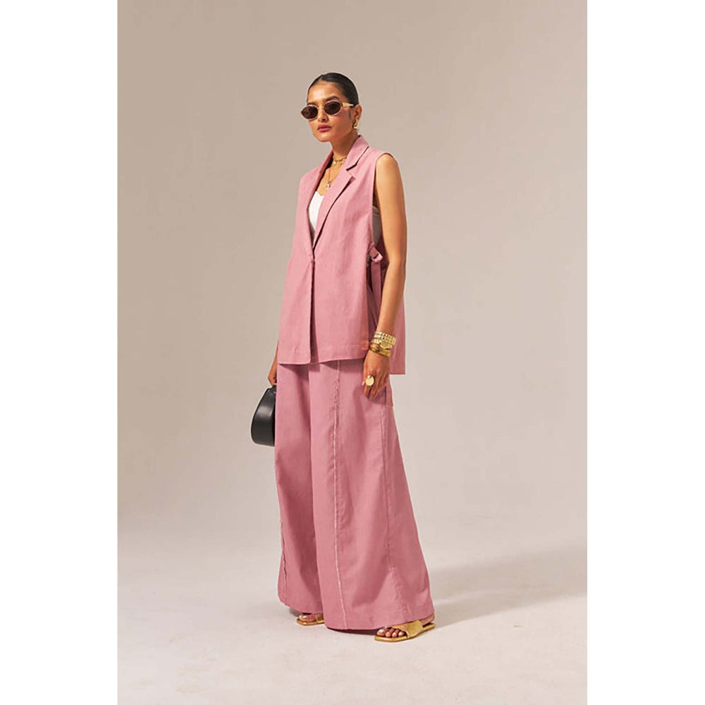 SPACE Phool Cotton Pink Denim Co-Ord Set