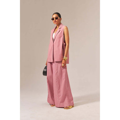SPACE Phool Cotton Pink Denim Co-Ord Set