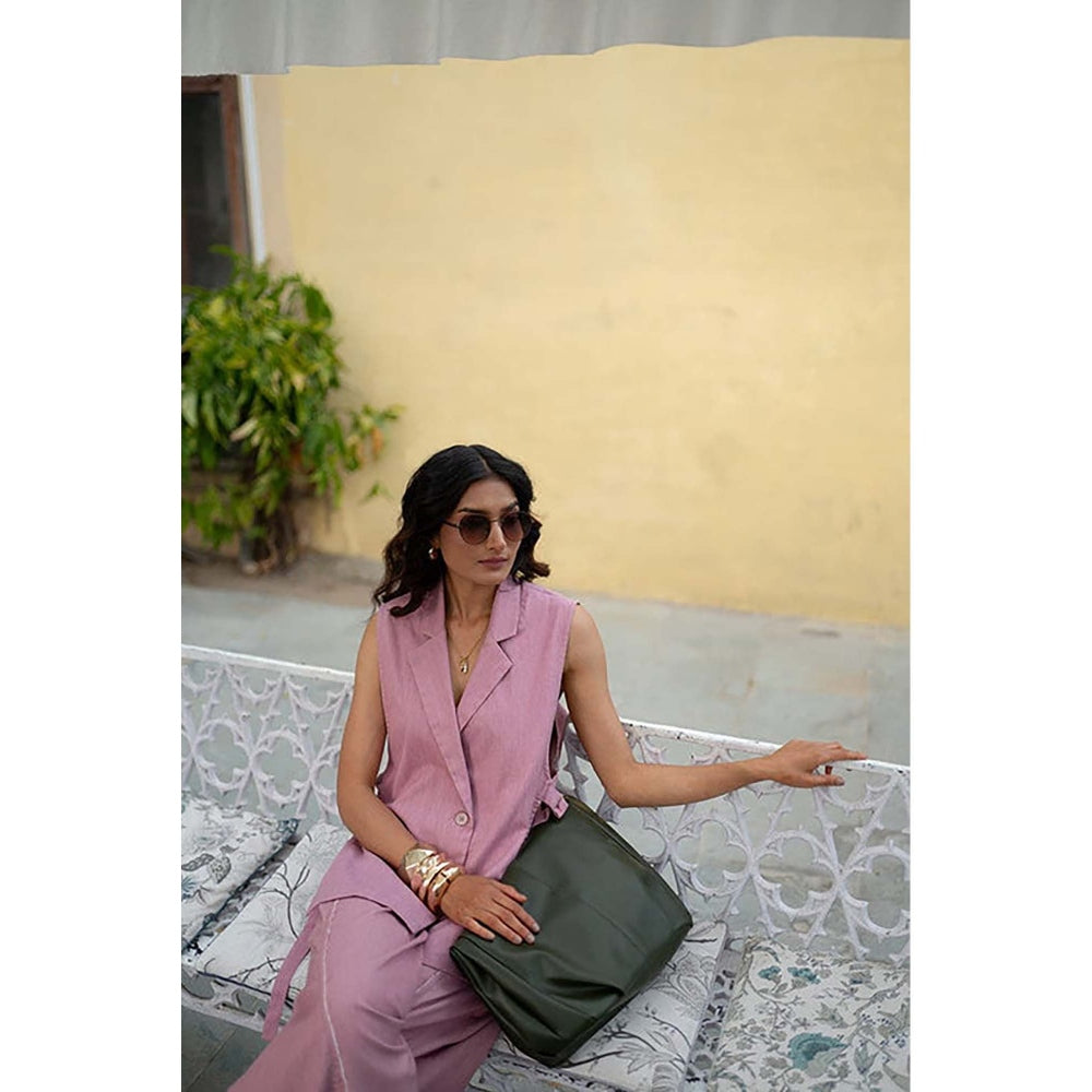 SPACE Phool Cotton Pink Denim Co-Ord Set