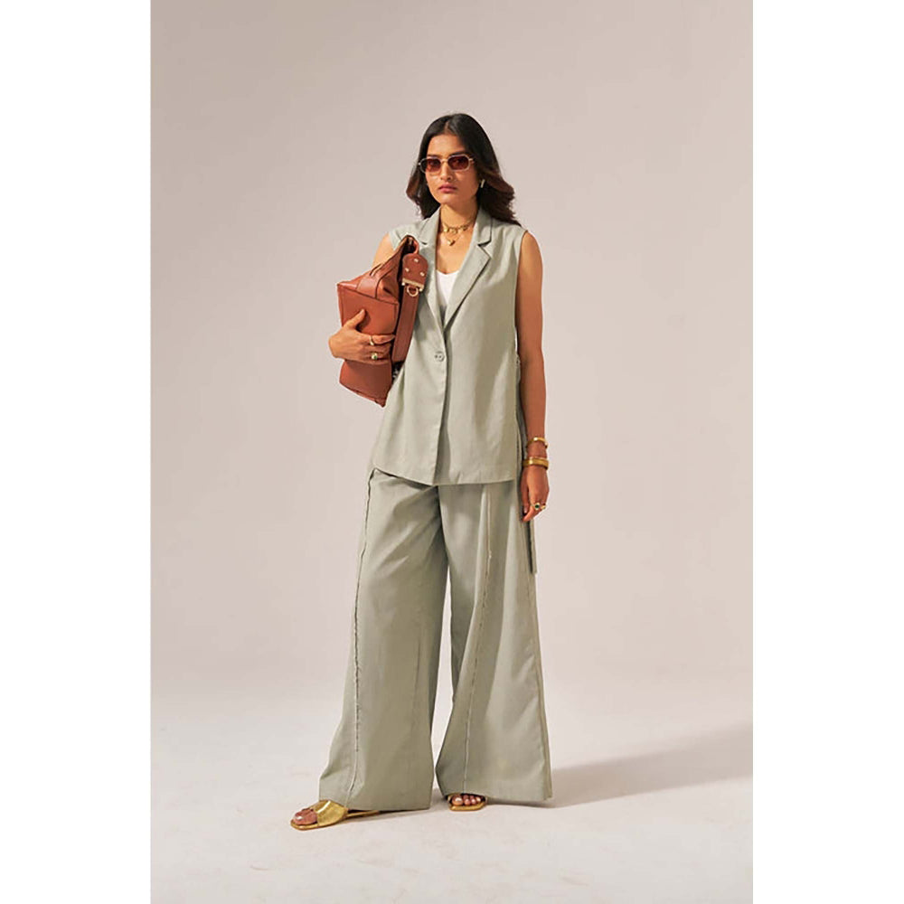 SPACE Aster Cotton Green Denim Size Inclusive Co-Ord Set