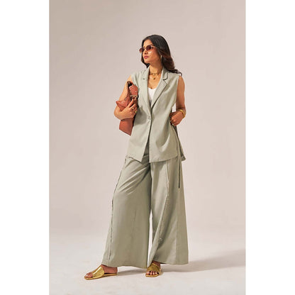 SPACE Aster Cotton Green Denim Size Inclusive Co-Ord Set